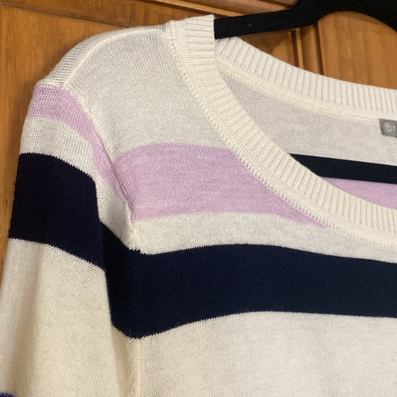 Talbots light weight spring striped sweater pastels - Picture 6 of 9